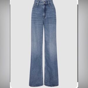 Good American High-Rise Wide Leg Jeans — Medium Blue Denim